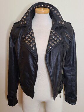 Rocawear Faux Leather Punk/Goth/Moto Studded Jacket